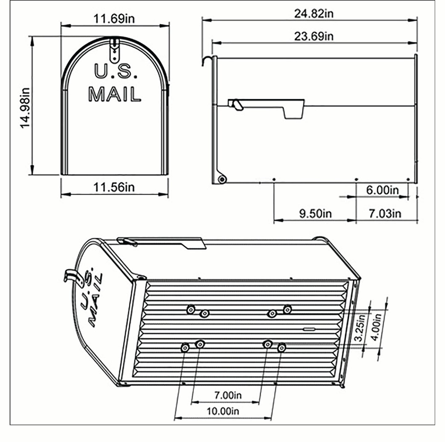 Stanley Post Mount Mailbox
