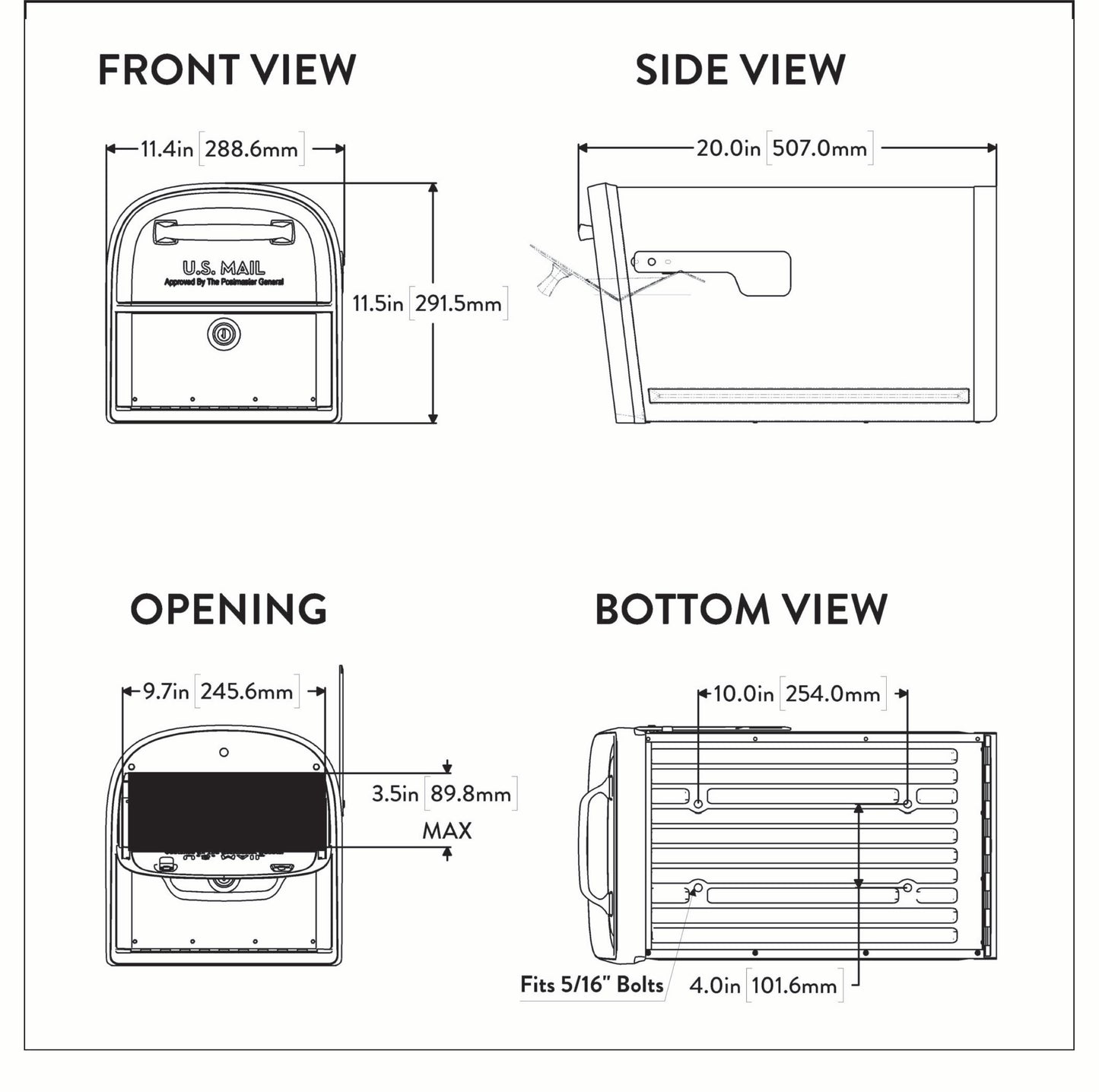 Oasis 360 Dual Access Locking Post Mount Mailbox